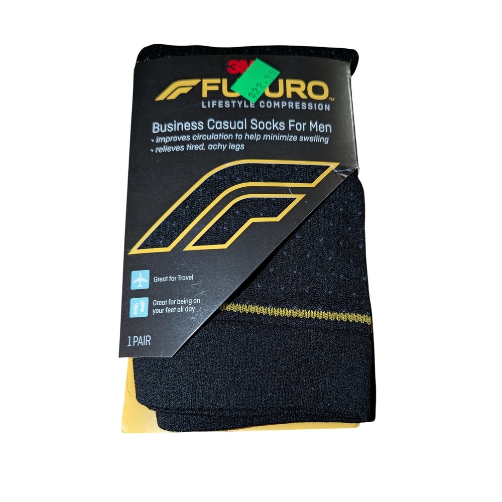 Futuro Lifestyle Compression Business Casual Socks Mens Black Medium 71046EN